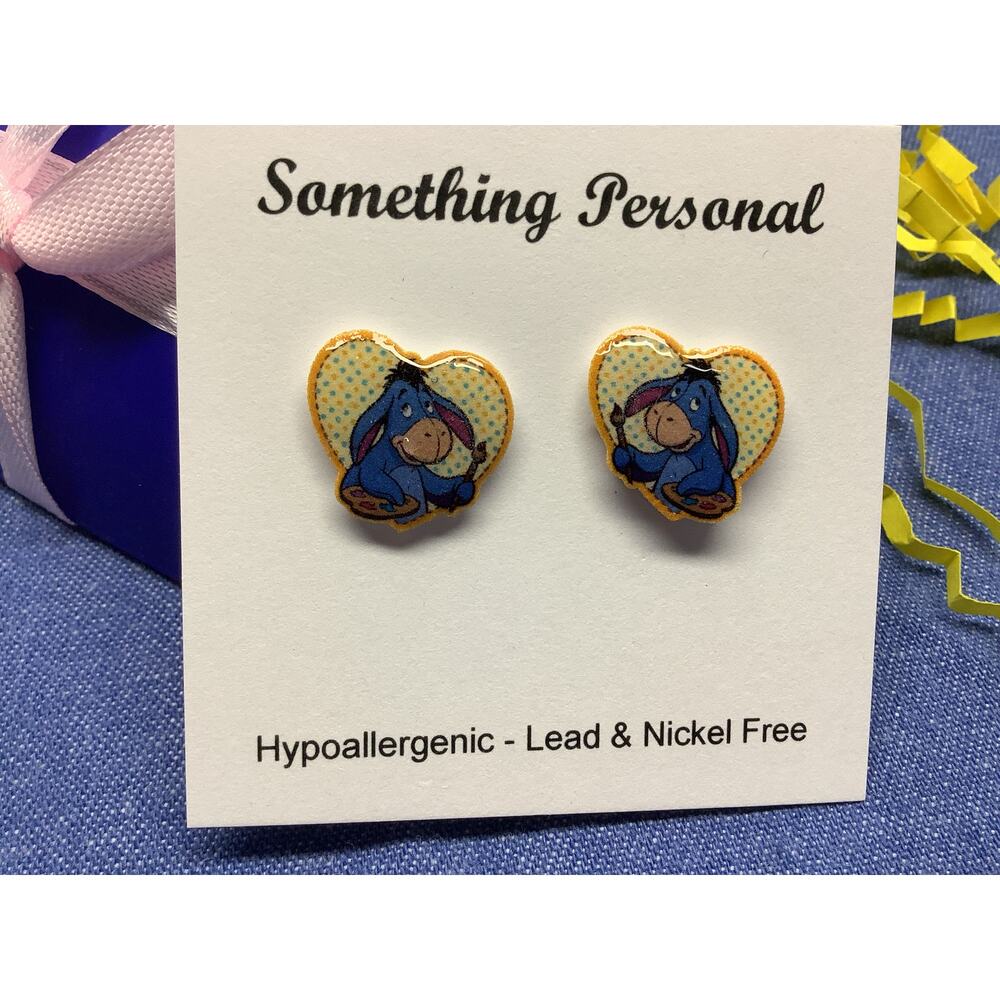 Eeyore - Winnie the Pooh Inspired Stud Earrings - Gift Boxed - Chibi Cute